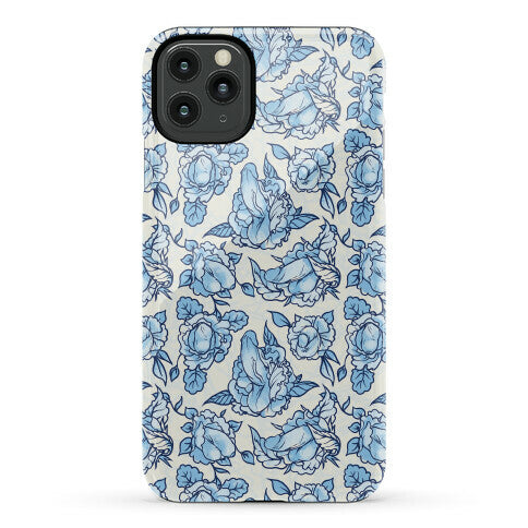 Floral Penis Pattern Blue Phone Case